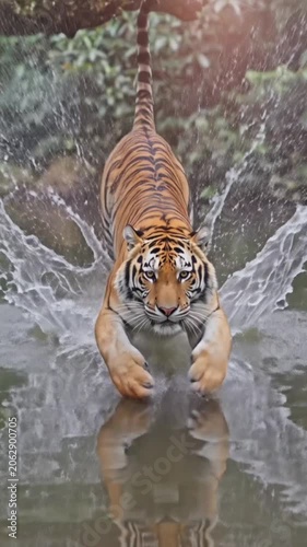 siberian tiger in water
