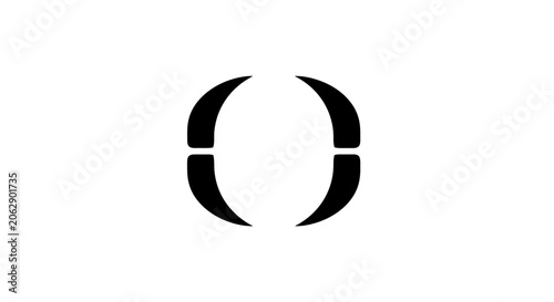 Minimalist black circular abstract logo on white background