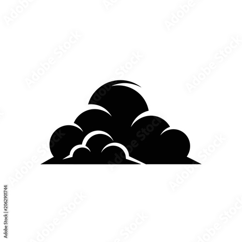 Minimalist black cloud icon isolated on white background