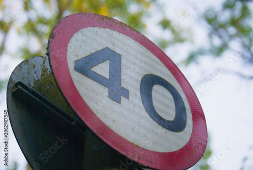 Photos Rural Speed Limit 40mph repeater sign