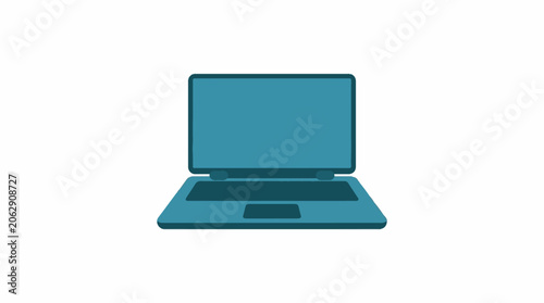 A teal-colored laptop with its lid open and a dark teal keyboard