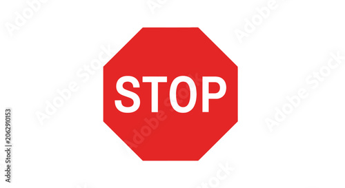 Foto Red Stop Sign Traffic Symbol.