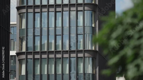 Glass facade of elite housing. Panaram windows on the facade