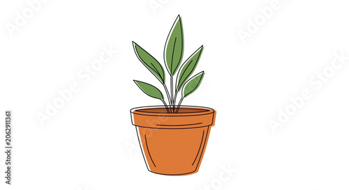 Konstfotografi Small Potted Green Plant Growing.