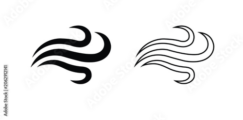 Wind blow in, Wind blow Logo, Wind blow vector illustration