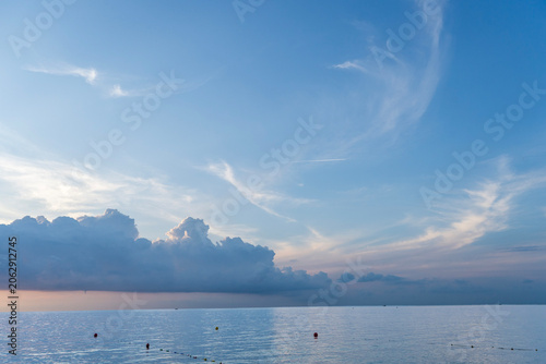 Beautiful sunset over the sea. Evening sea landscape.