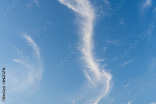 Sunset sky with beautiful clouds. Nature sky background.