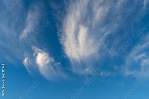 Sunset sky with beautiful clouds. Nature sky background.