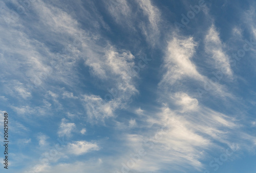 Sunset sky with beautiful clouds. Nature sky background.