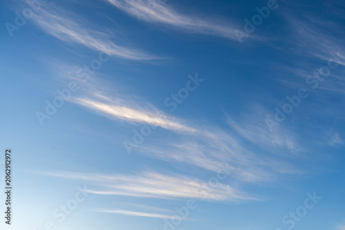 Sunset sky with beautiful clouds. Nature sky background.