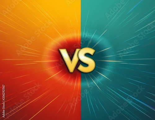 two color background with versus concept generative ai