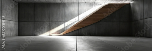 Empty dark abstract concrete and wood smooth interior. Architectural background