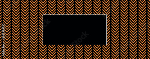 Foto A striking abstract vector background featuring a dense repeating chevron pattern in bright orange against a deep black backdrop