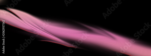 An abstract image featuring vibrant pink and magenta light streaks flowing diagonally across a deep black background. The luminous waves create a dynamic and modern visual effect with soft gradients.