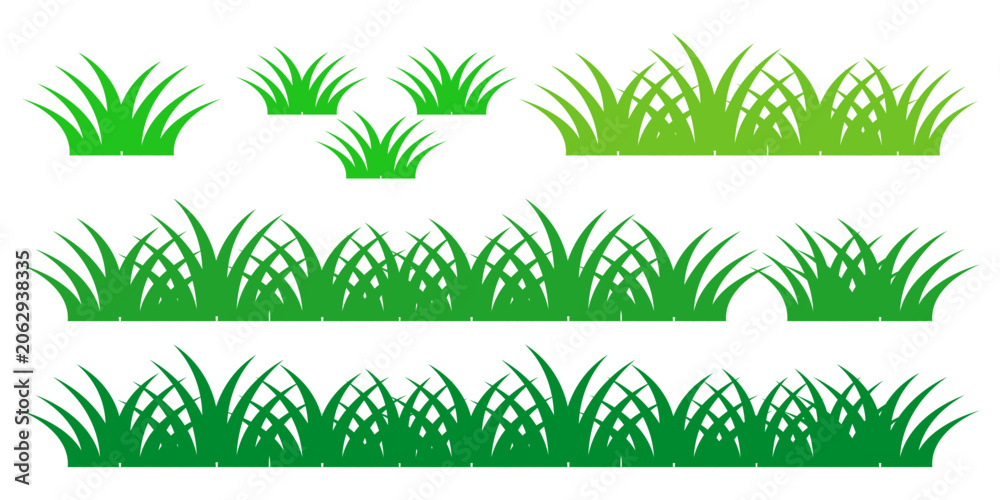 Fototapeta premium green grass illustration, sustainable grass nature, grass design in flat style