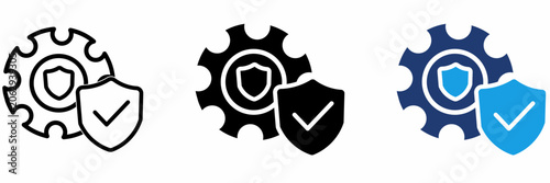 Canvas Print Cybersecurity System Protection Cogwheel icon collections