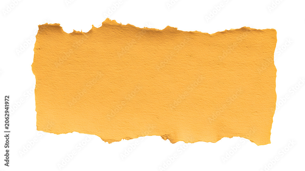 Fototapeta premium Warm Orange Torn Paper Sheet with Irregular Edges on Transparent Background