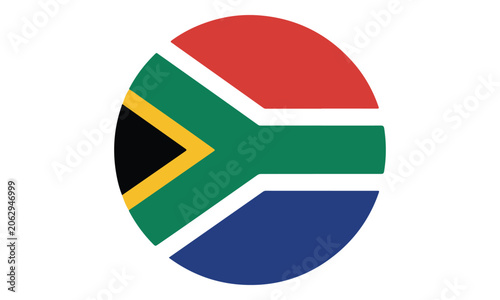 Foto South Africa Flag Circular Icon on White Background