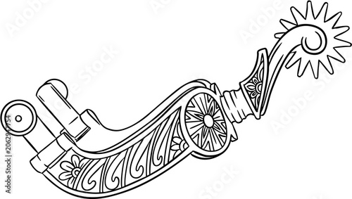 Foto Cowboy spur vector illustration
