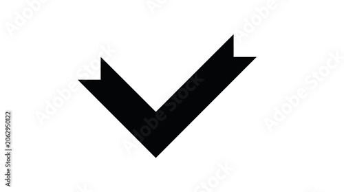 Schilderij op canvas Black check mark symbol on white background.