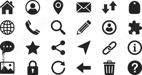 Fotografía Set of basic web and mobile user interface icons