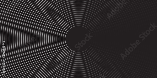 Create a bold look with a centric circle background featuring vector graphics of sound waves.
