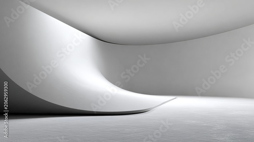 Modern architectural curve: A striking example of contemporary design, this image showcases a smooth.