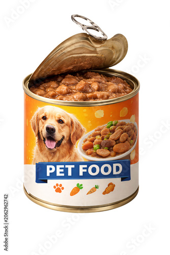 Open can of golden retriever png transparent