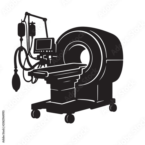 MRI Machine Illustration For Medical Technology Concepts Isolated On White
