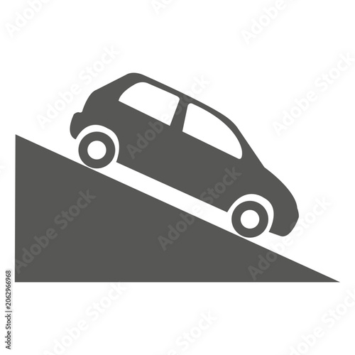 фотографія Steep decent road sign