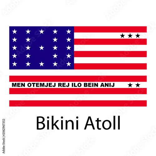 Canvastavla Bikini atoll national flag