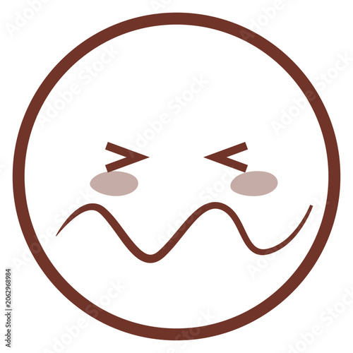 Fotografi Cartoon confounded flat emoji