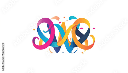 Colorful swirling abstract design elements.