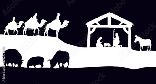 A Christmas nativity scene ...