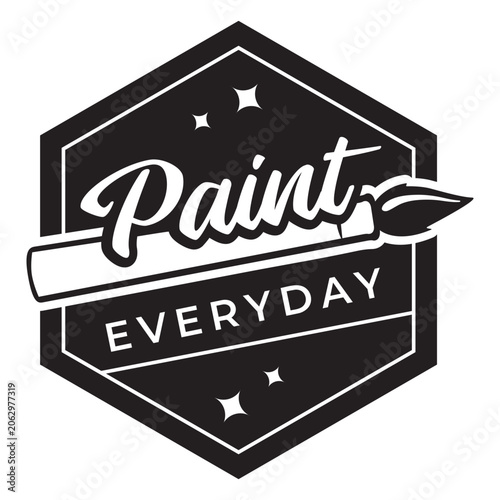 Tableau sur toile Paint everyday badge
