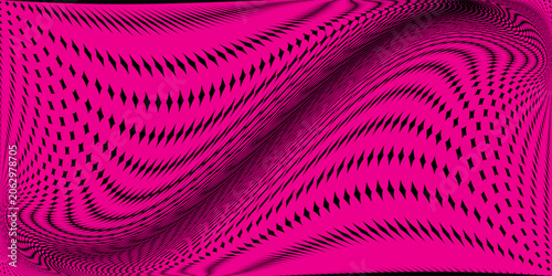 Vibrant abstract background with swirling organic shapes in bright pink and black colors. Energetic, chaotic design.