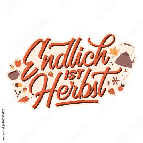 Tableau sur toile Finally autumn german lettering