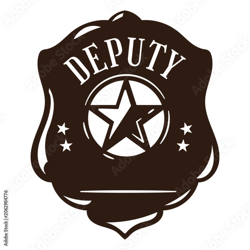 Obraz na plátně Police badge high contrast deputy