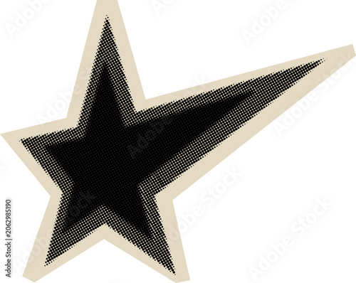 Retro Halftone Star Sticker