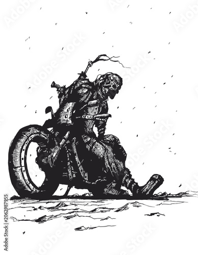 silhouette of a biker
