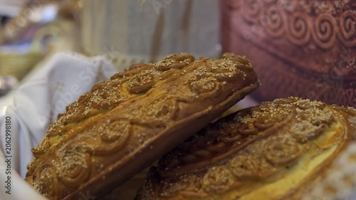 Traditional greek easter sweet bread tsoureki