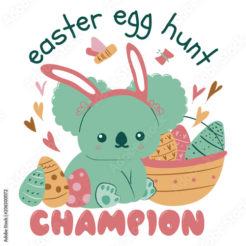 Canvas Print Easter egg hunt champion koala