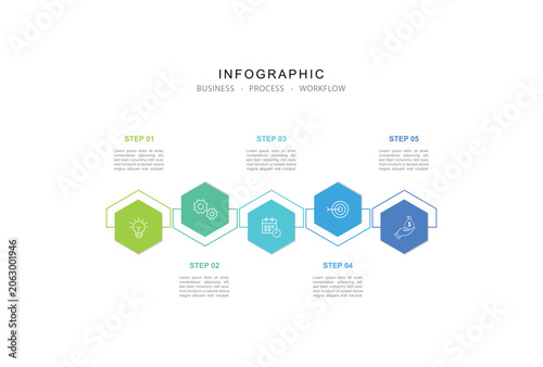 5 step infographic design element.
