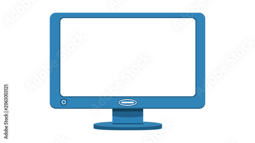 Slika na platnu Computer monitor with blank screen and blue frame.