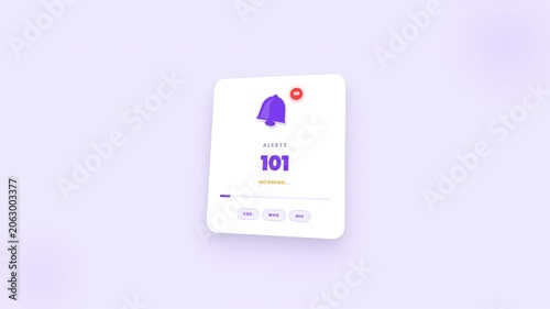 Isometric Notification Bell Counting System Alerts