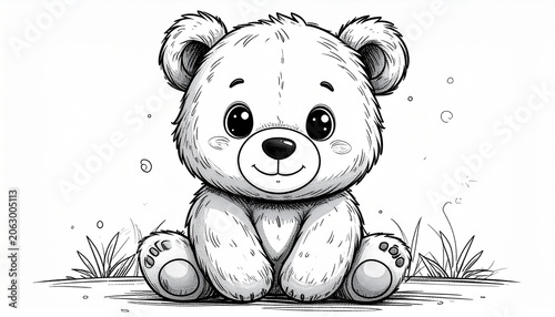 Adorable cartoon bear cub