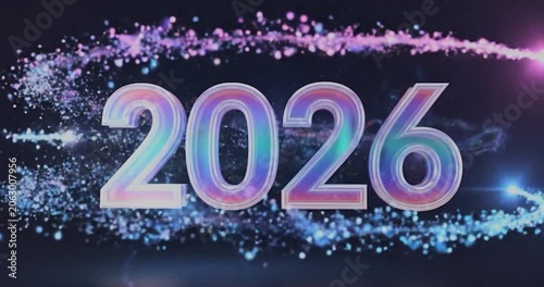 New Year 2026 Celebration with Sparkling Numbers.