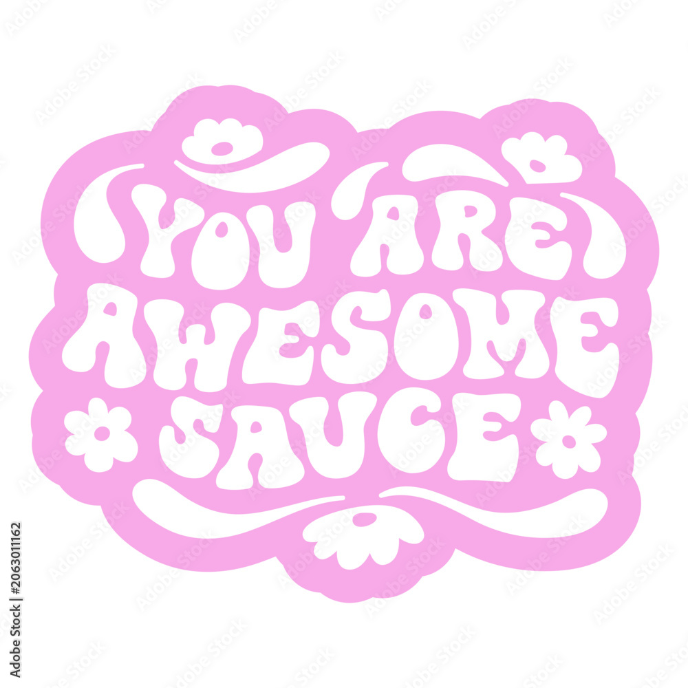 Fototapeta premium Back to school awesome sauce cut out lettering