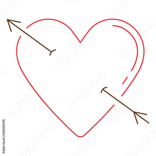 Fotografie Cupid arrow trespassing a heart