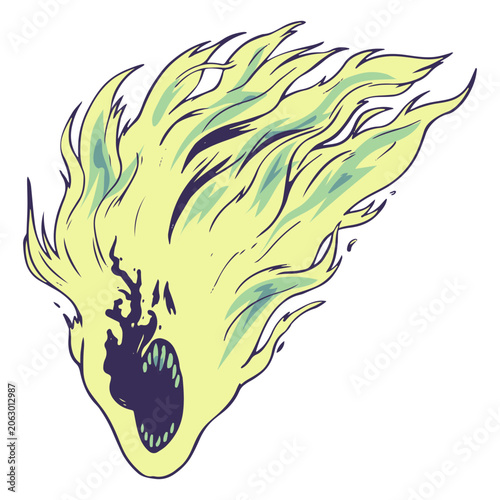 Εκτύπωση καμβά A fire creature with sinister mouth